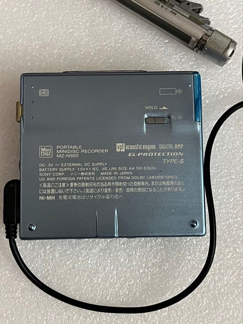 SONY MZ-N920 ポータブルMDレコーダー動作未確認です