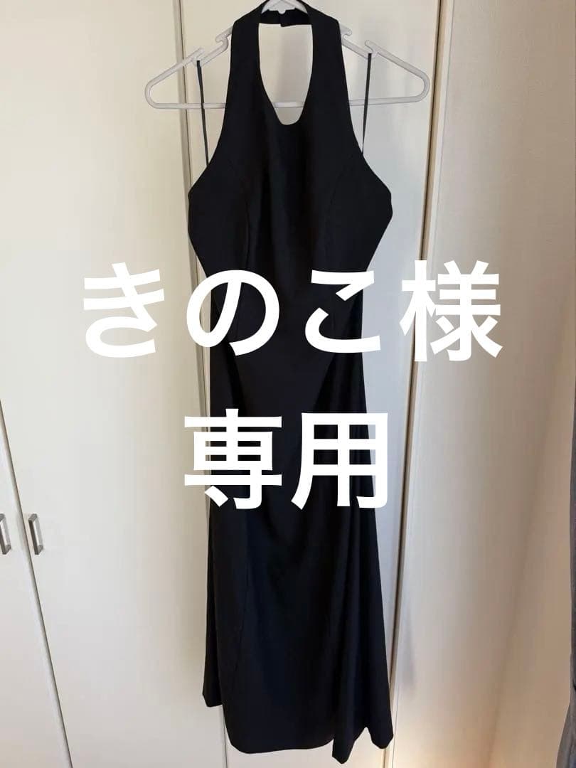 CLANE（クラネ） ホルターネック ロングワンピース　ブラック