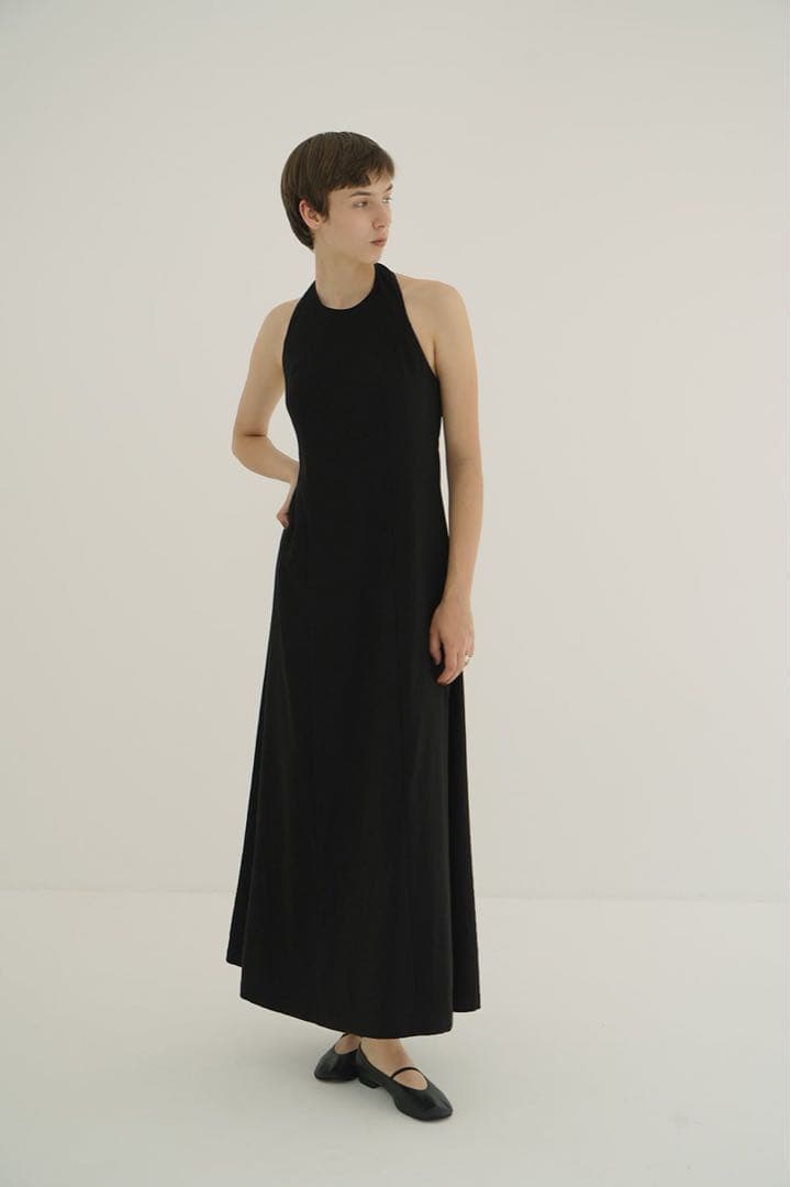 CLANE（クラネ） ホルターネック ロングワンピース　ブラック