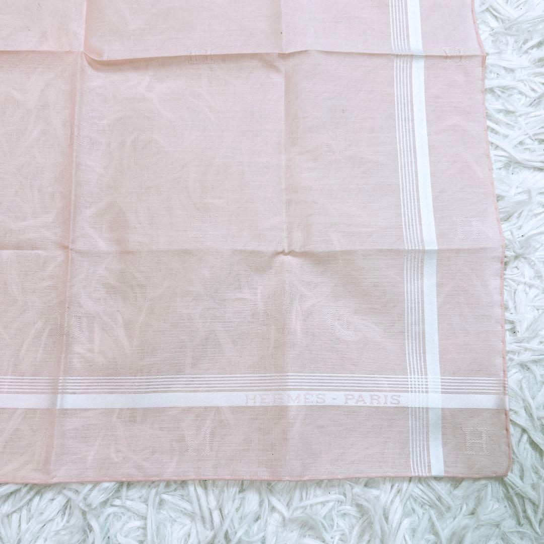 HERMES エルメス　ハンカチ　ピンク ストライプ　新品　未使用