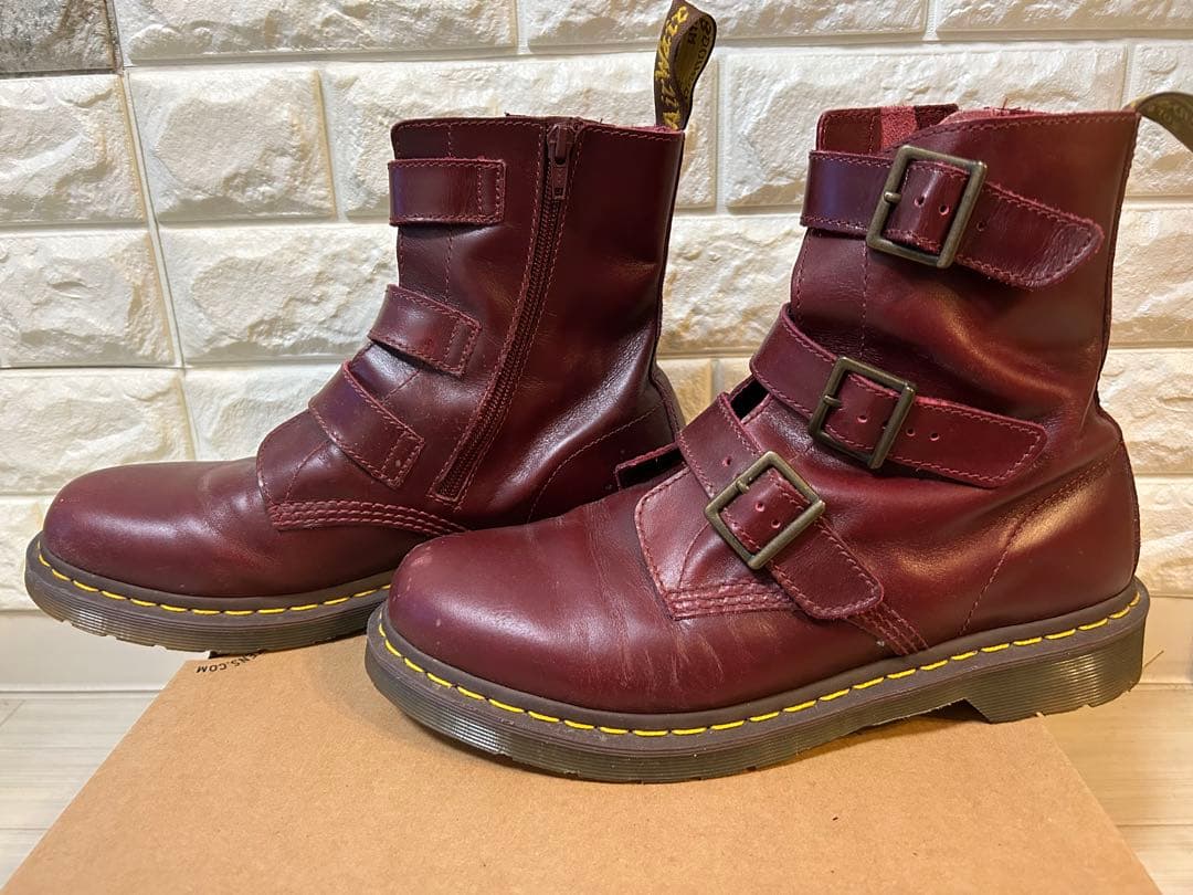 Dr. Martens BLAKE バーガンディ ベルトブーツ