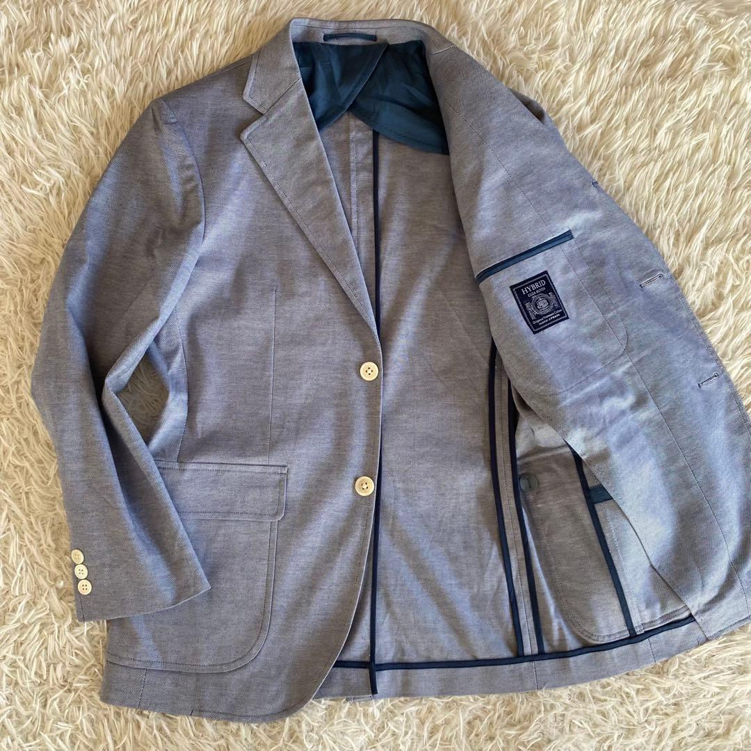 極美品✨ジェイプレス　アンコンジャケット　貝ボタン　水色　M