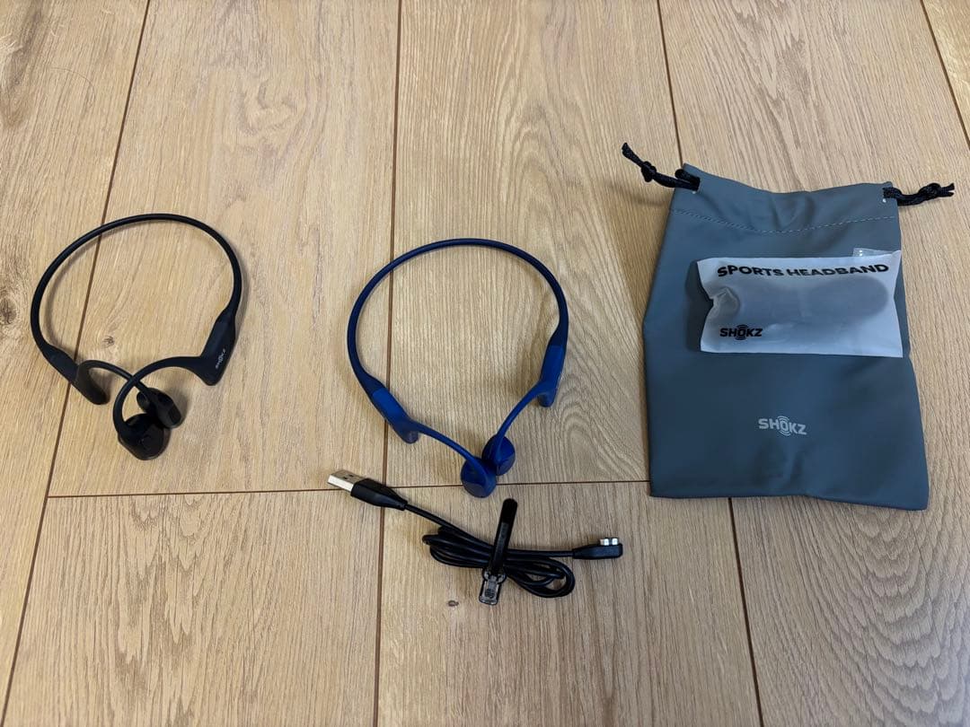 SHOKZ OpenRun(青), OpenRun pro(黒) 骨伝導イヤホン