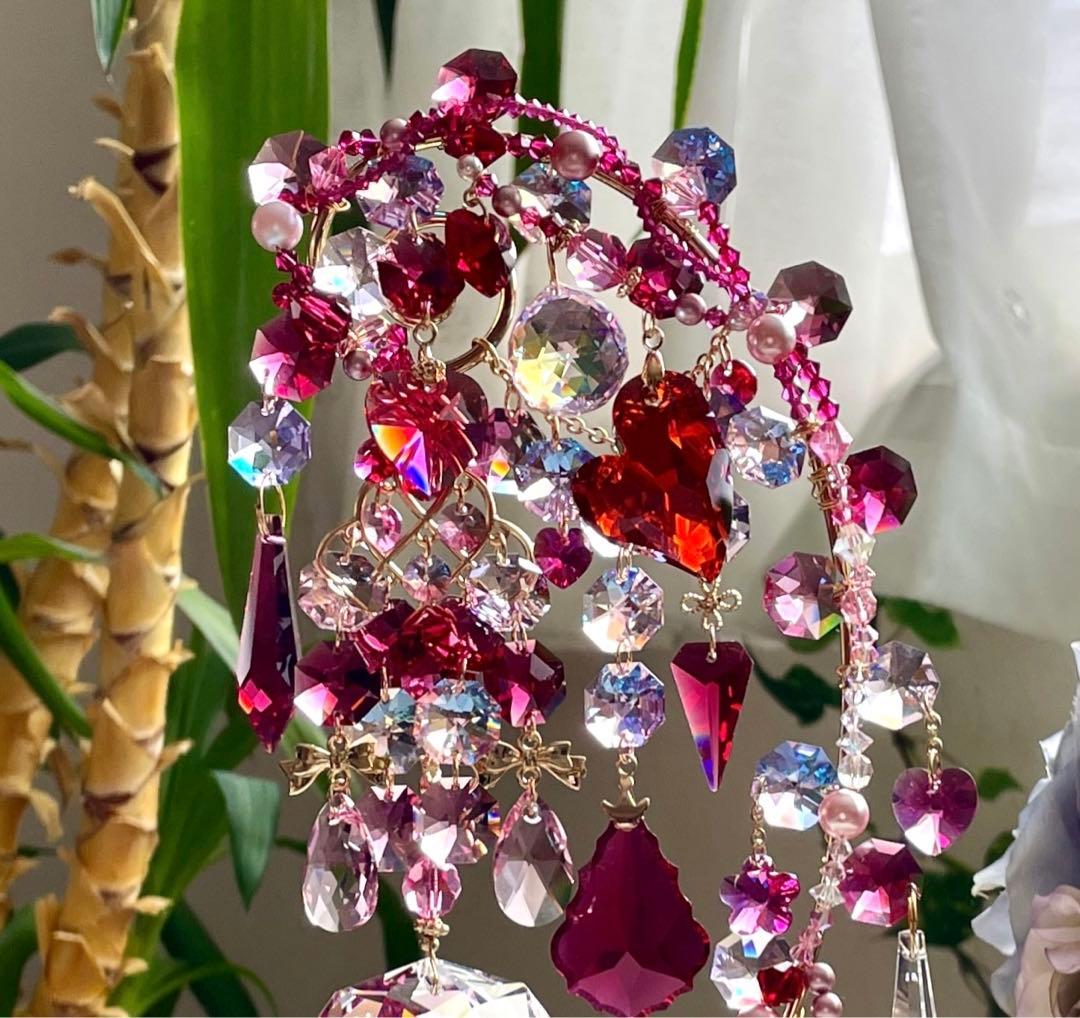 サンキャッチャー スワロフスキー ダリア50mm クリスタル