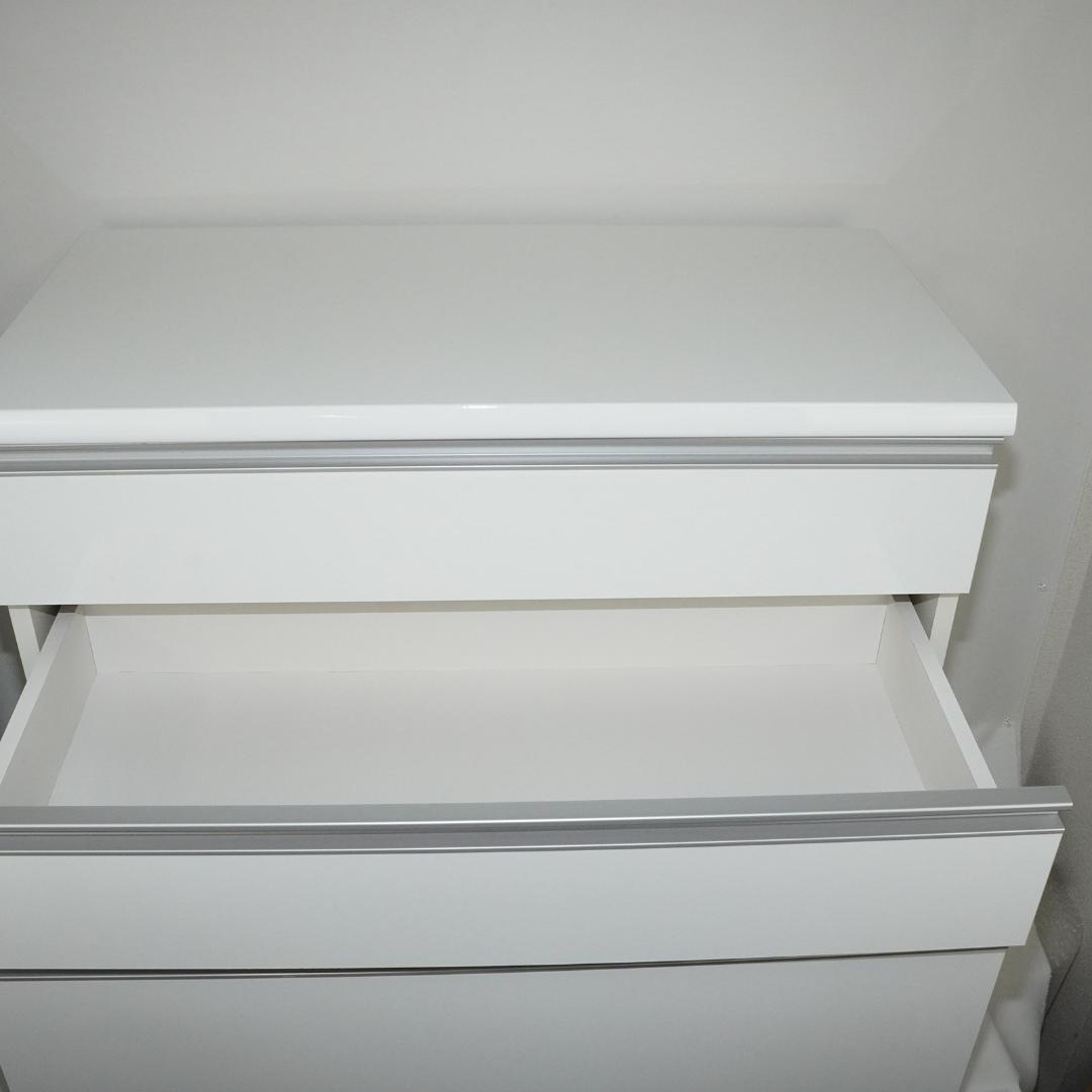 キャスター付き　チェスト 3段　ホワイト　タンス　キッチンカウンター