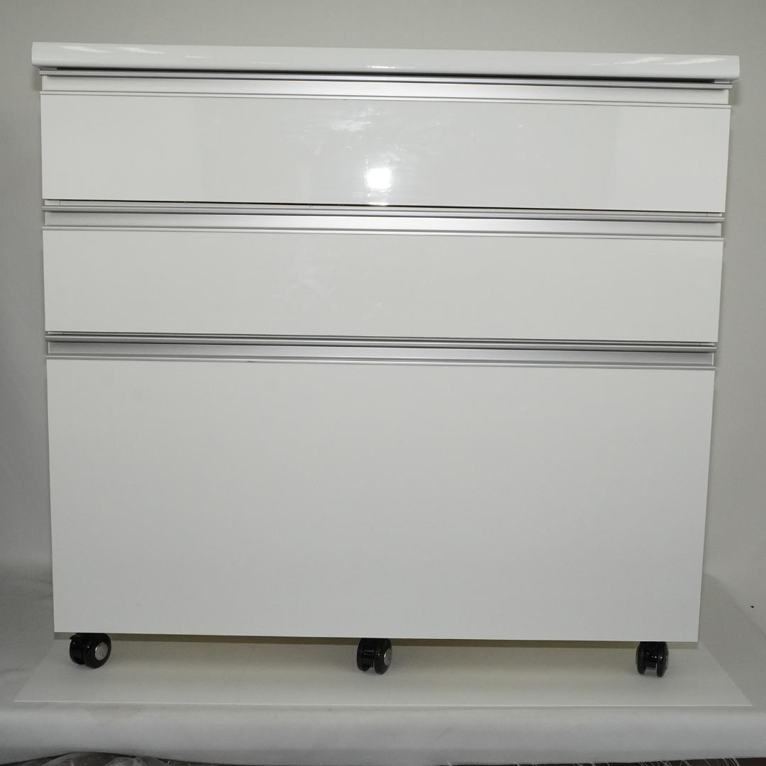 キャスター付き　チェスト 3段　ホワイト　タンス　キッチンカウンター