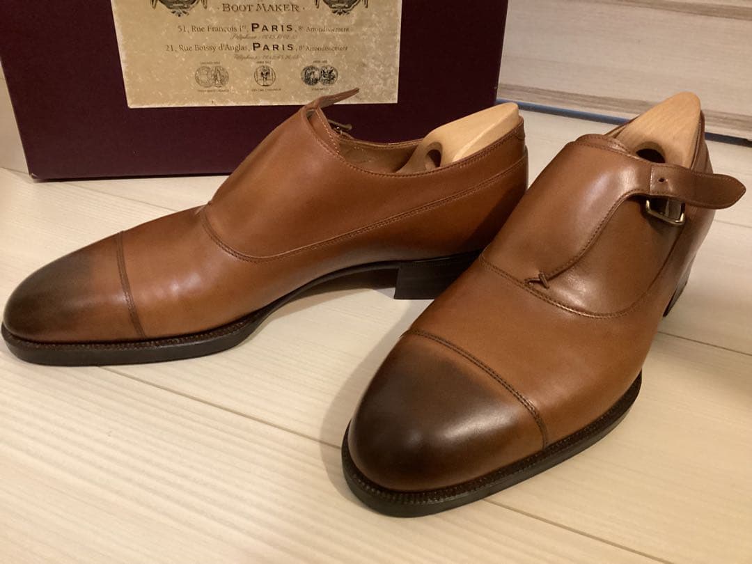 極美品John Lobbパリ　ビスポーク　モンクストラップ