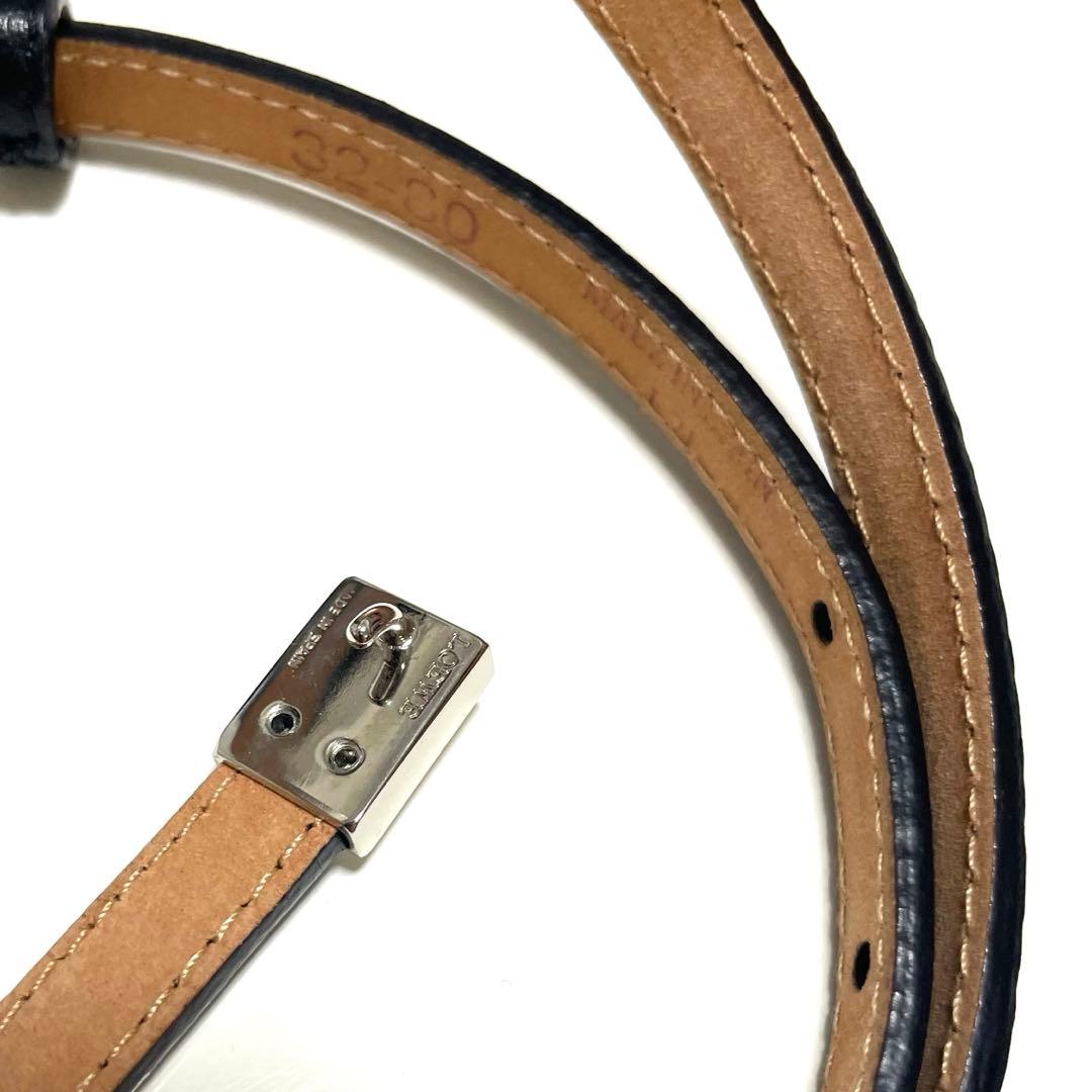 美品❗️LOEWE ロエベ アナグラム スリムベルト ブラック レザー 細ベルト