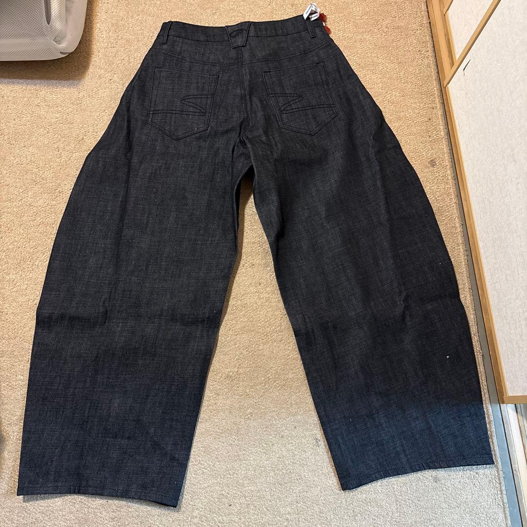 Peoplestyle インディゴジーンズ ワイドパンツ L