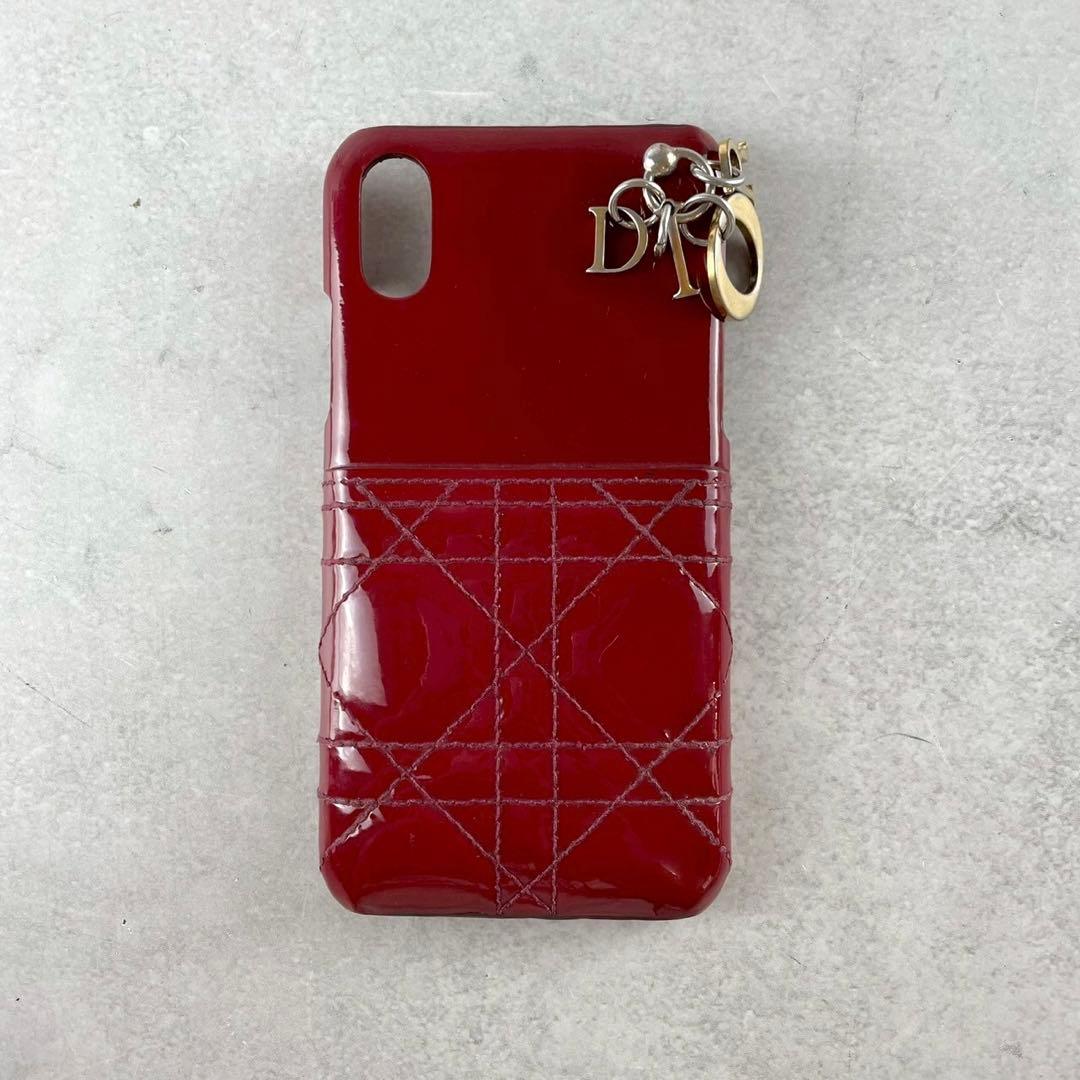 ディオール Lady Dior iPhoneX/Xsケース スマホケース レッド