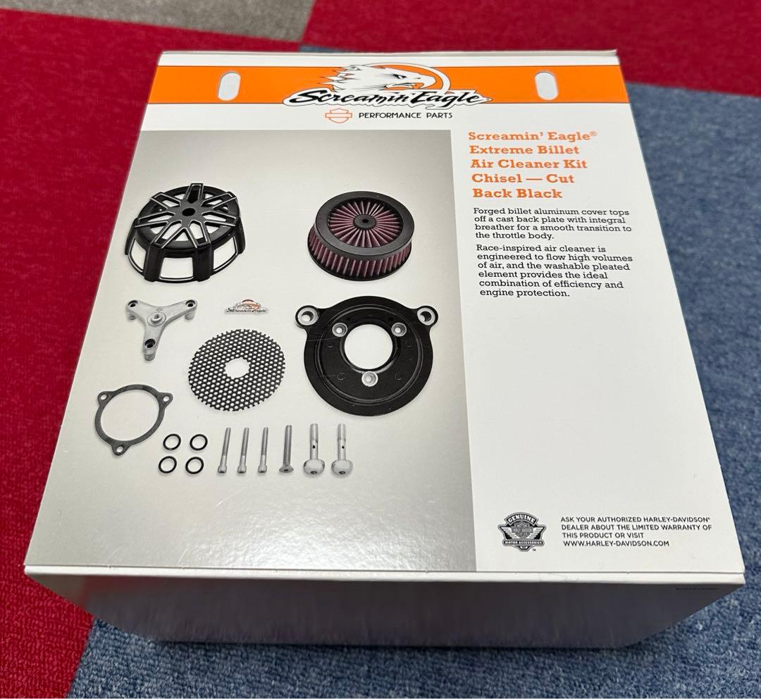 純正　SE エクストリームビレット　エアクリーナー　チゼル　ブラック　ハーレー