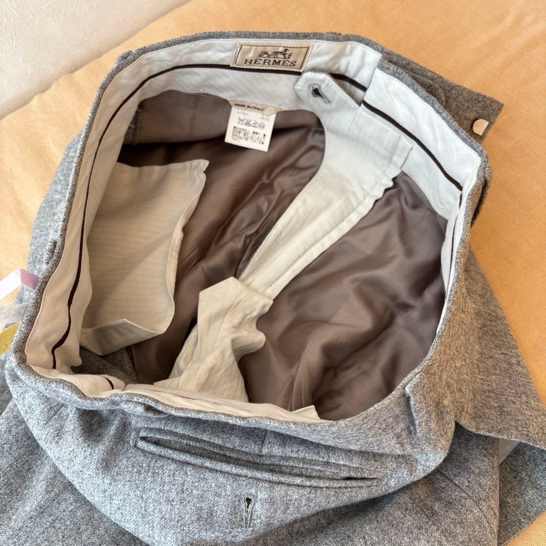 HERMESエルメス　上質なウール100% メンズ　スラックス　イタリア製