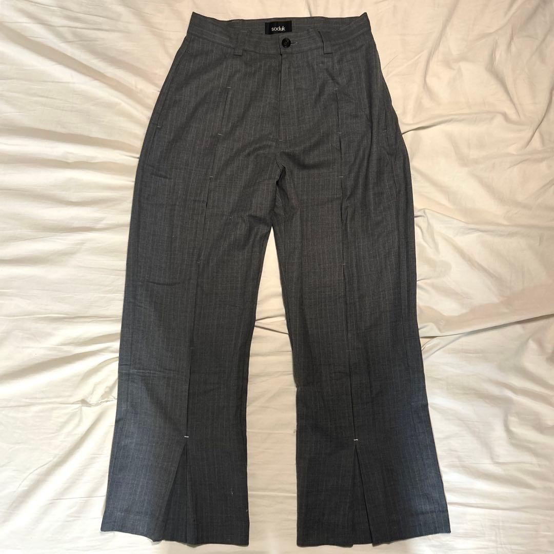 2020f/w soduk タックストライプスラックス