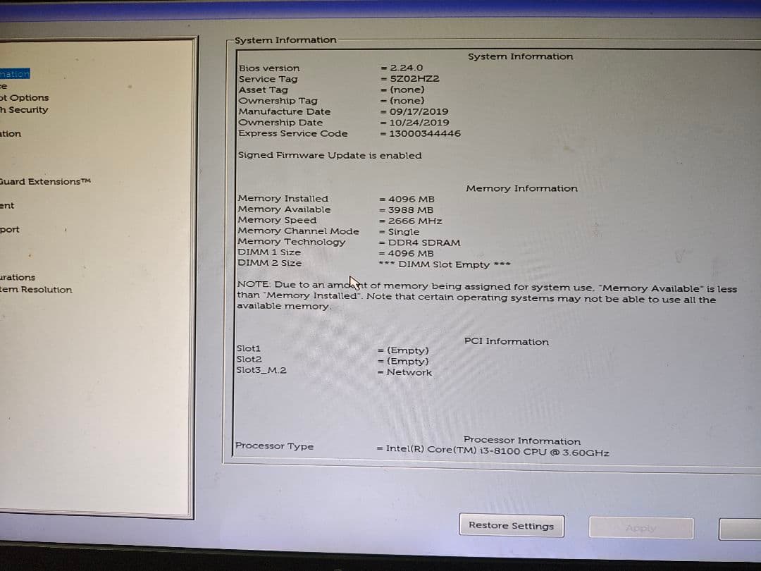 Dell ２台セット　i3 8世代と9世代　ジャンク扱い
