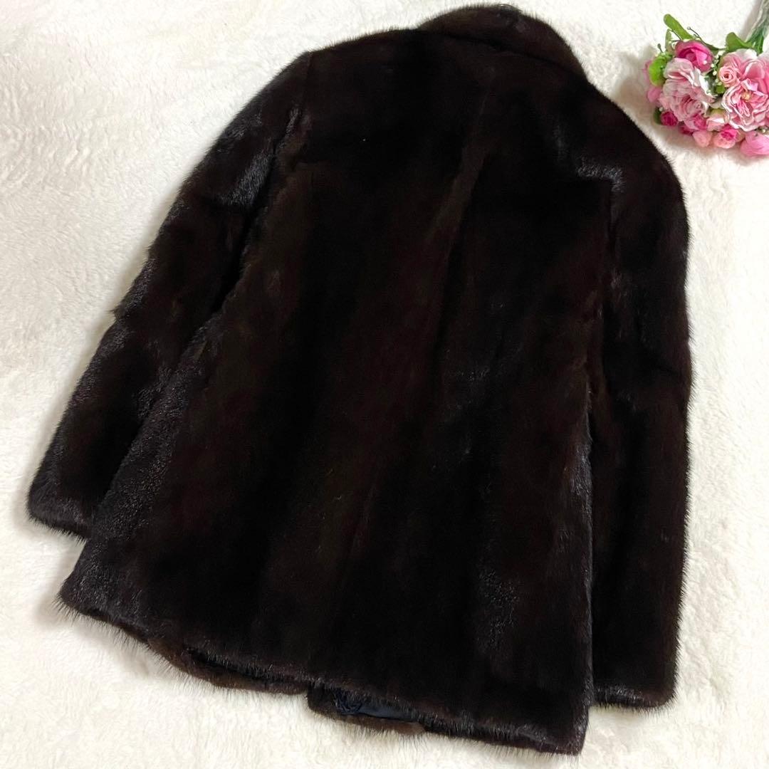 【極美品】 ミンク 本毛皮 コート なめし柔らか 毛並み◎ 艶感◎