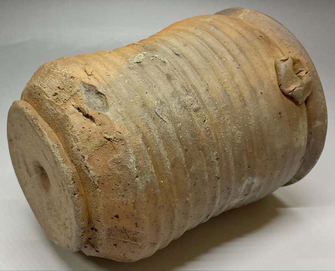 古備前　桂又三郎織　輪耳種壺水指　江戸末期　Y441