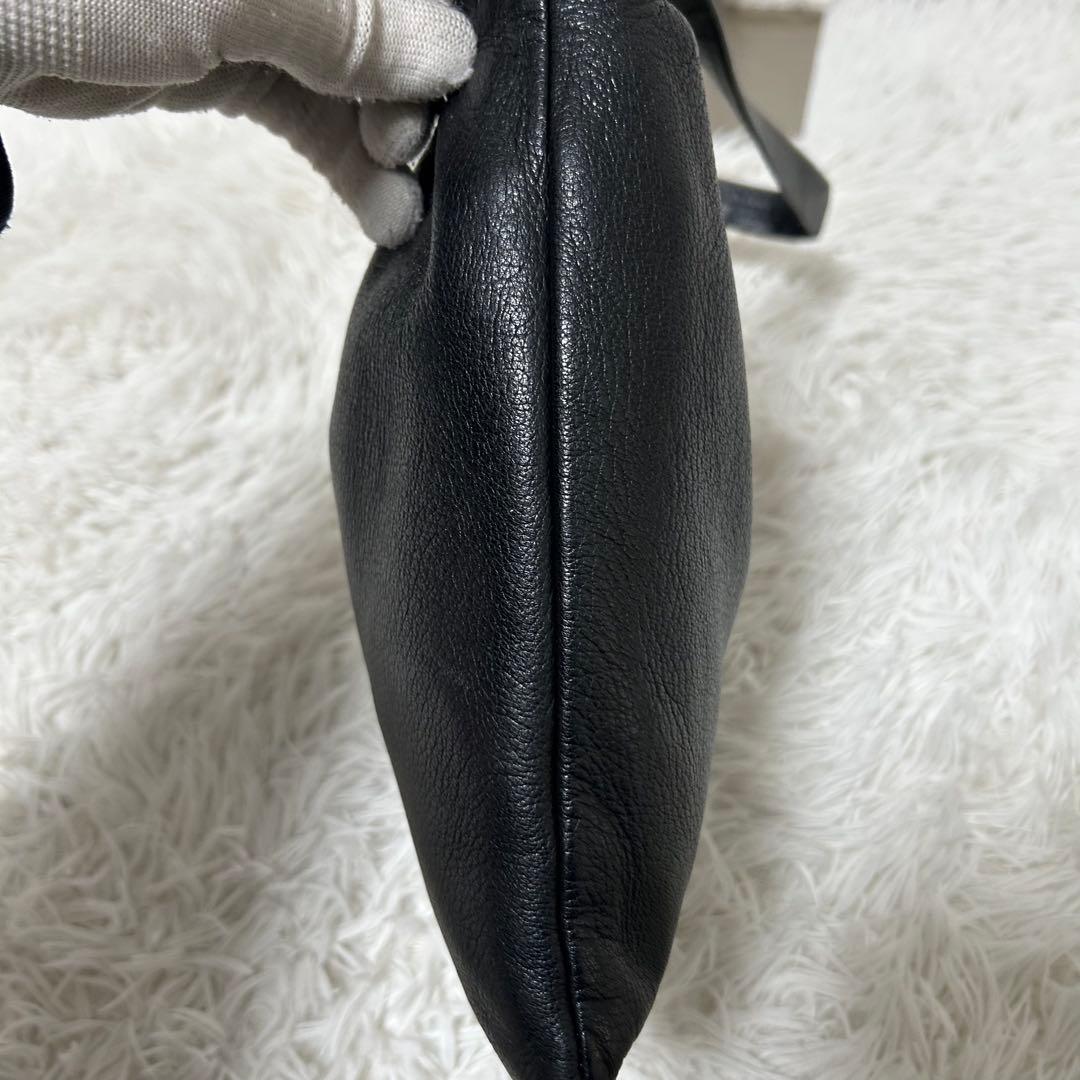 【美品✨巾着/2way】アエタ　ワンショルダー　ハンドバッグ　レザー　ブラック