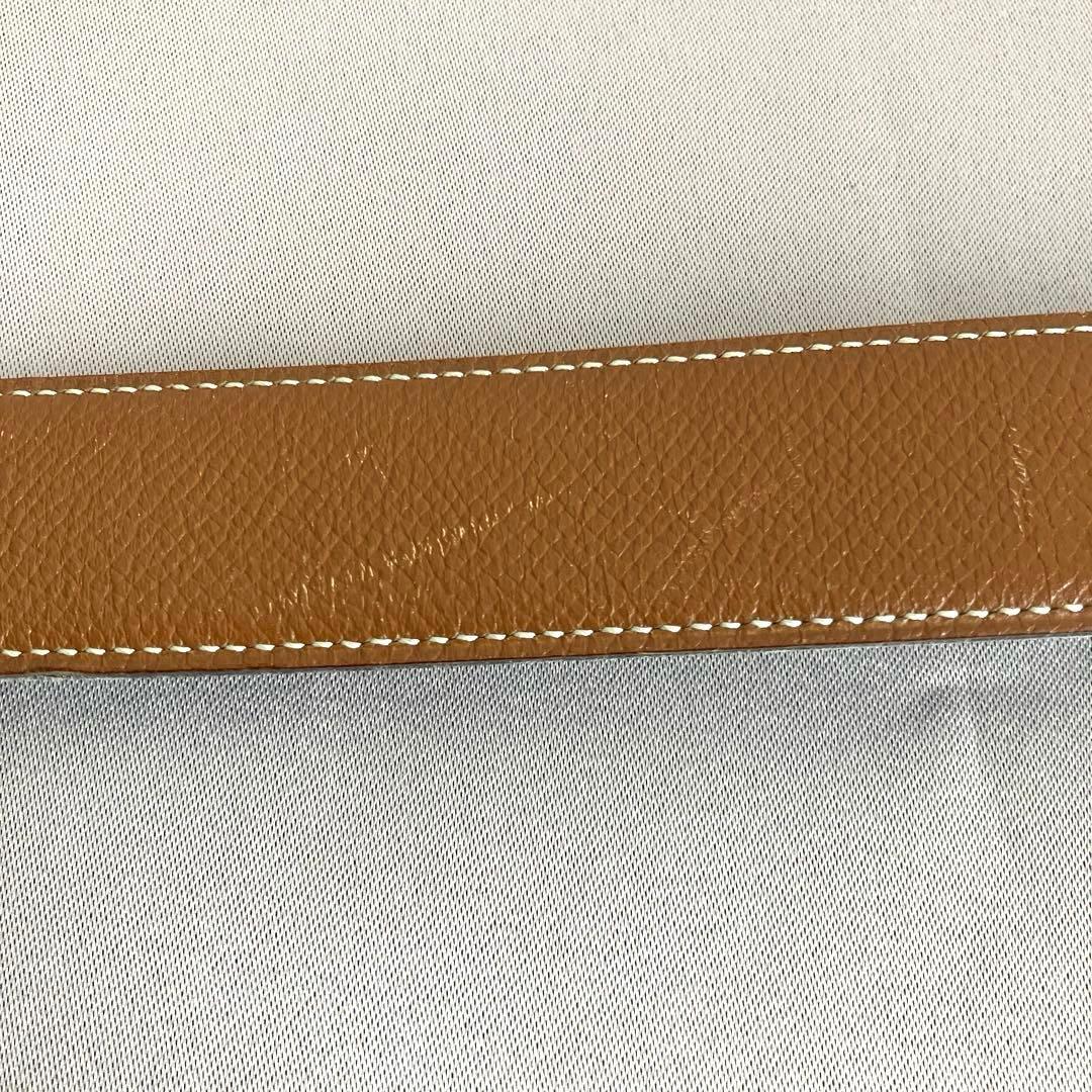 HERMES エルメスブラウンレザーベルト H型バックル　リバーシブル