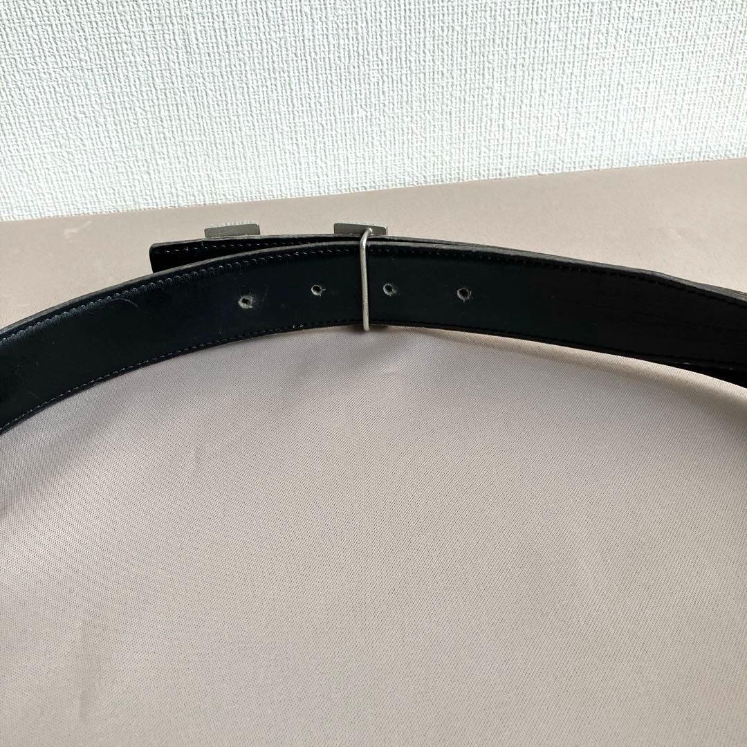 HERMES エルメスブラウンレザーベルト H型バックル　リバーシブル