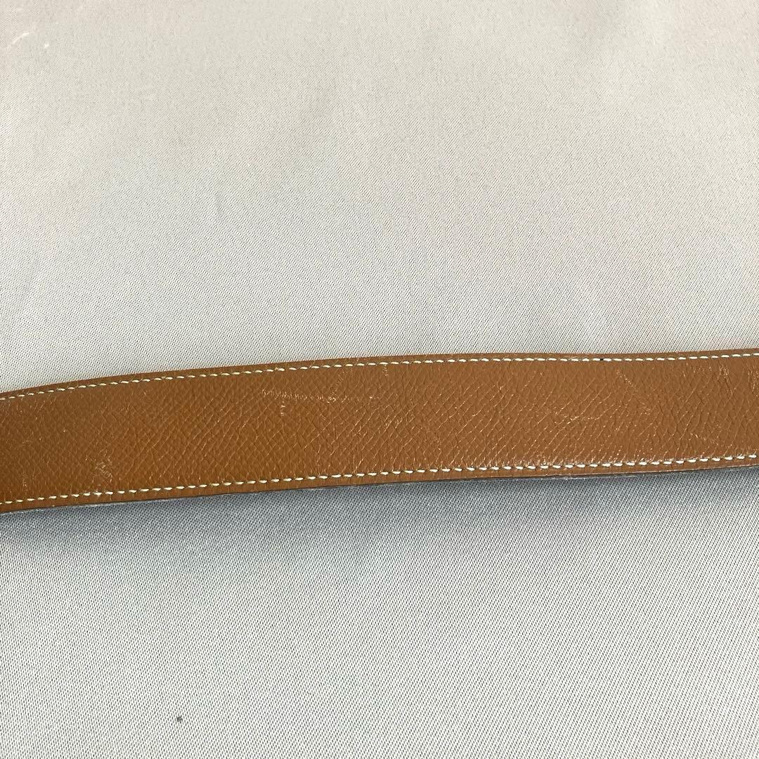 HERMES エルメスブラウンレザーベルト H型バックル　リバーシブル