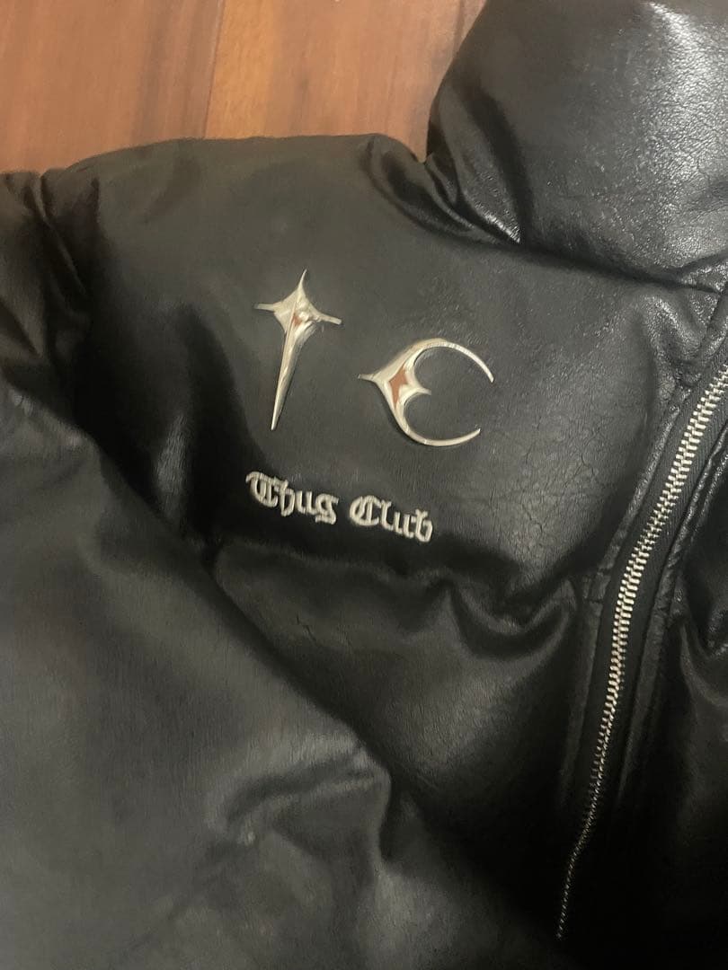 Thug Club ブラックダウンジャケット　黒　サイズ2 Ｍサイズ相当
