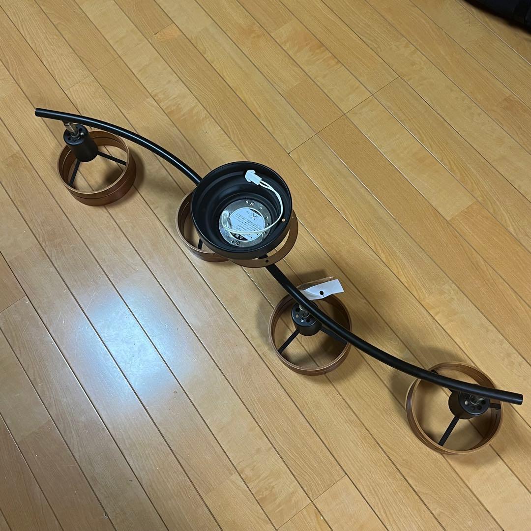 インターフォルム LT-5271 シーリングライト 4灯 ウッド×ブラック