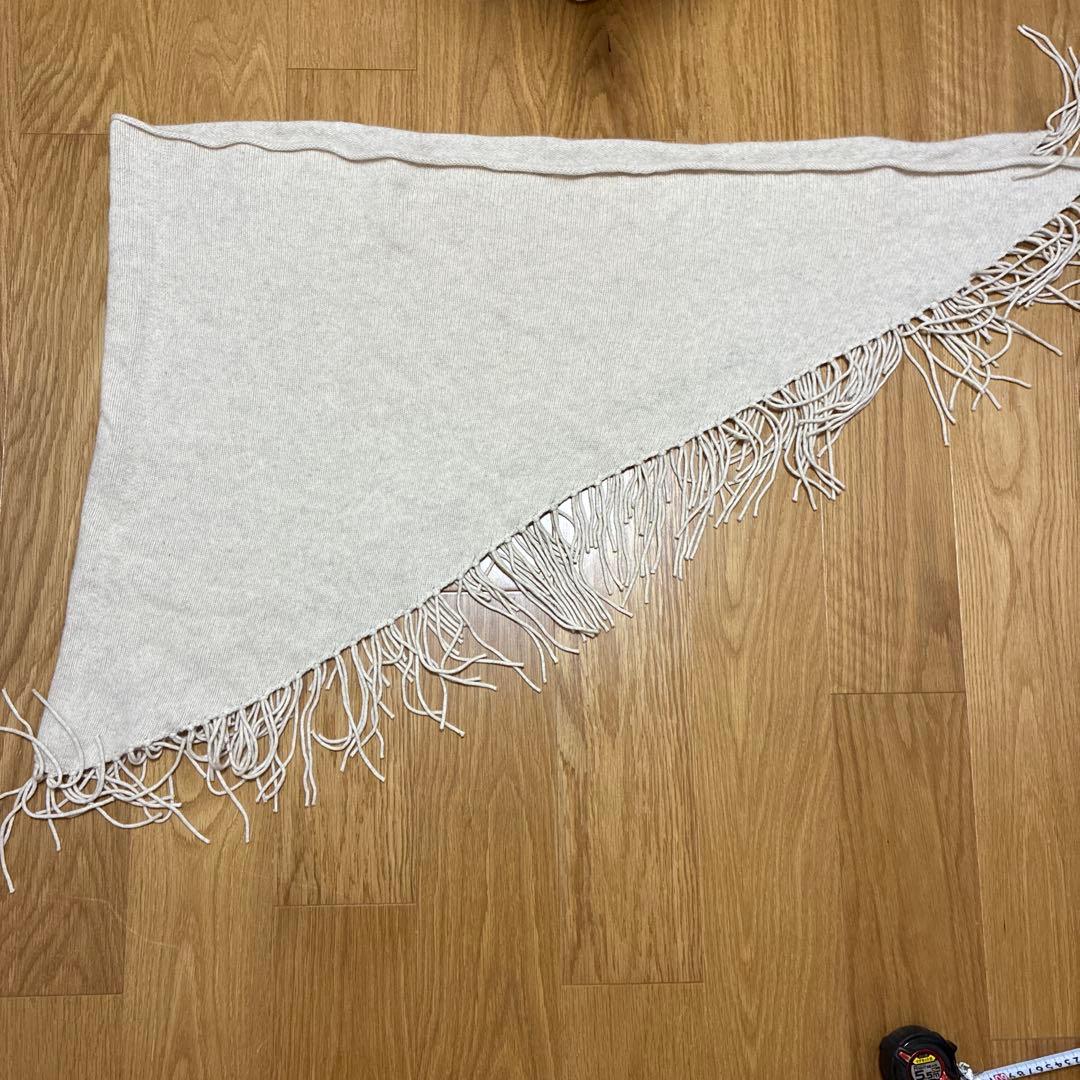 JOSEPH ジョセフ　カシミア　100 フリンジ　大判　ニットポンチョ