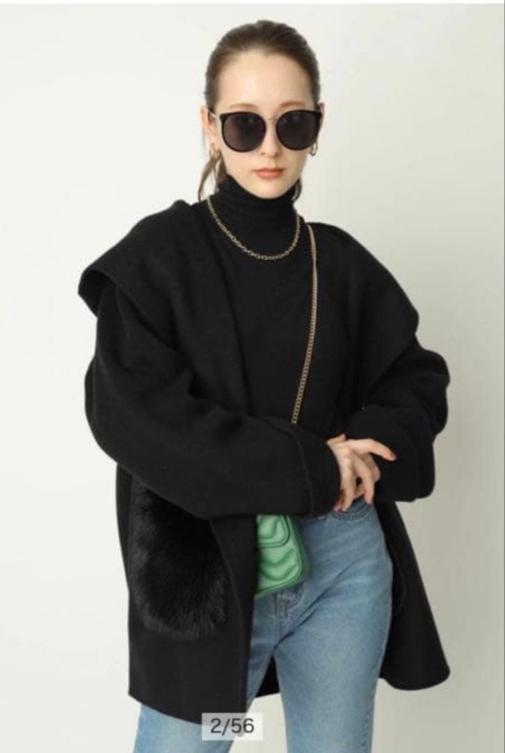 Arpege storyファー付きフードリバーコート　Mサイズ