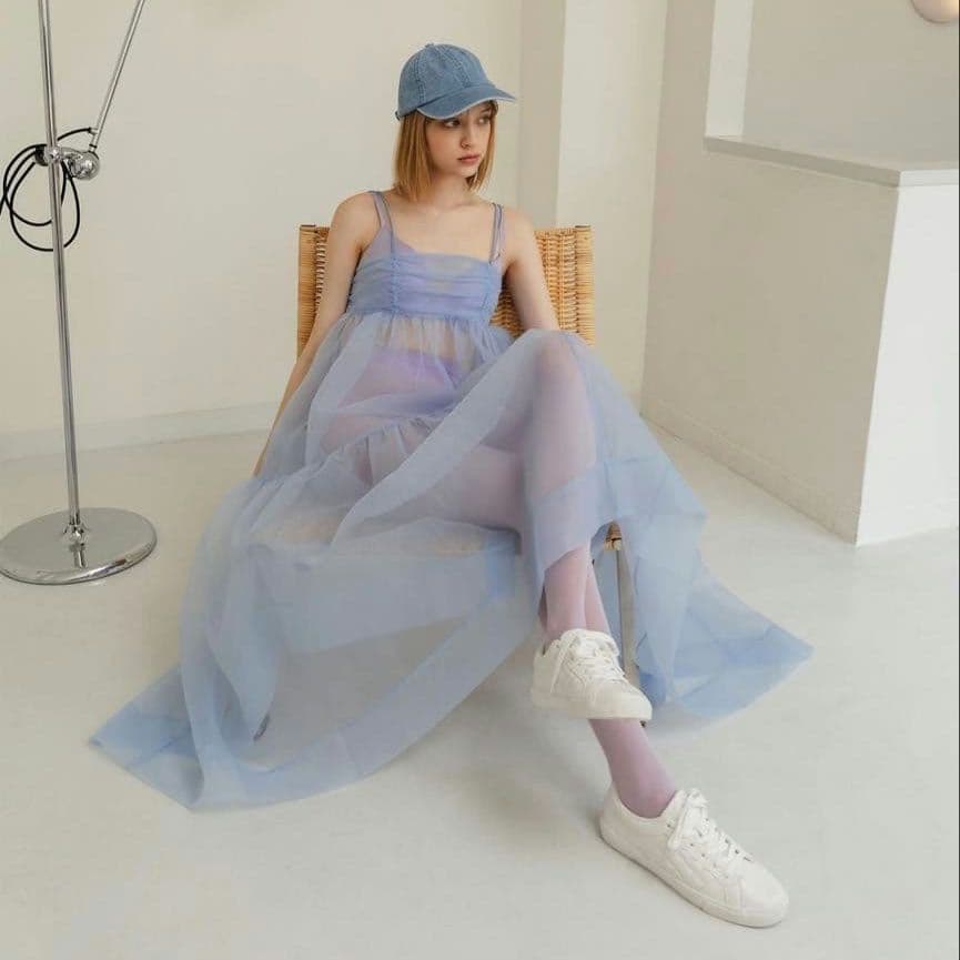 【新品】POPPY organdy tiered cami dress