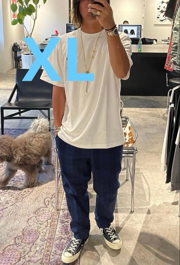 GOD SELECTION XXX ネイビー チェックパンツ XL