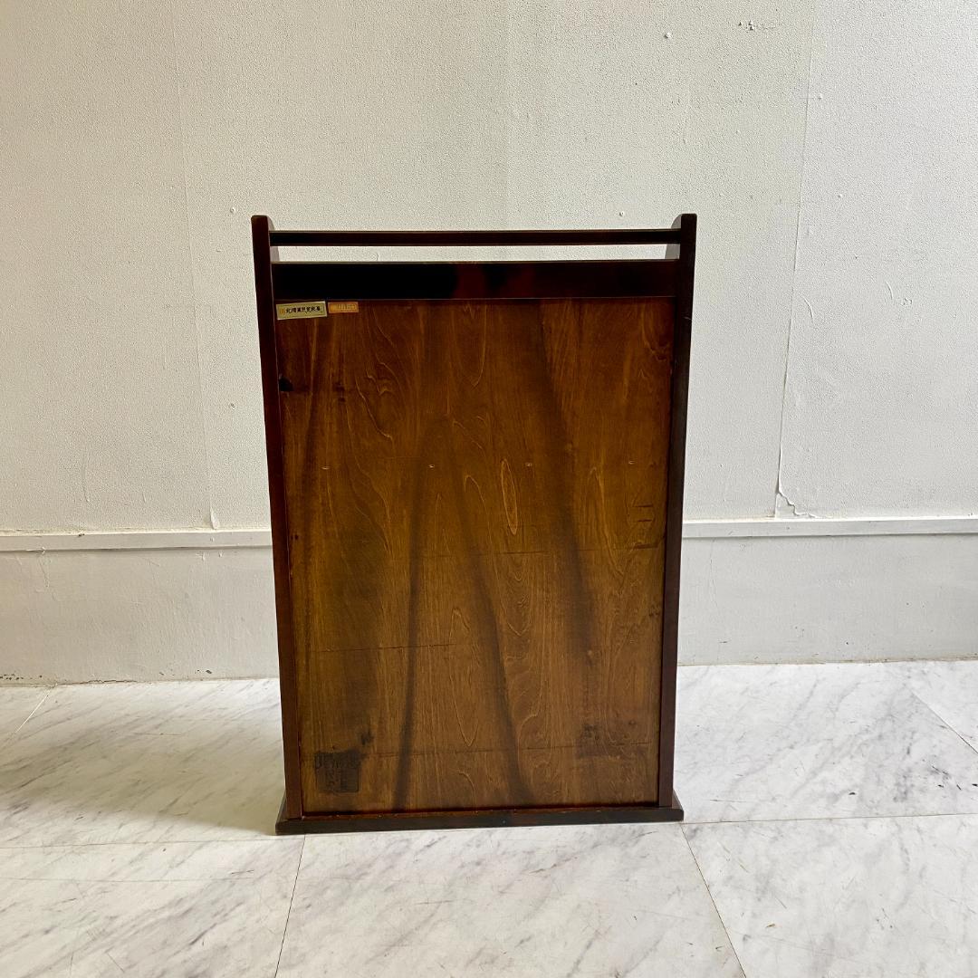北海道民芸家具 木製ダークブラウンマガジンラック ラック 美品