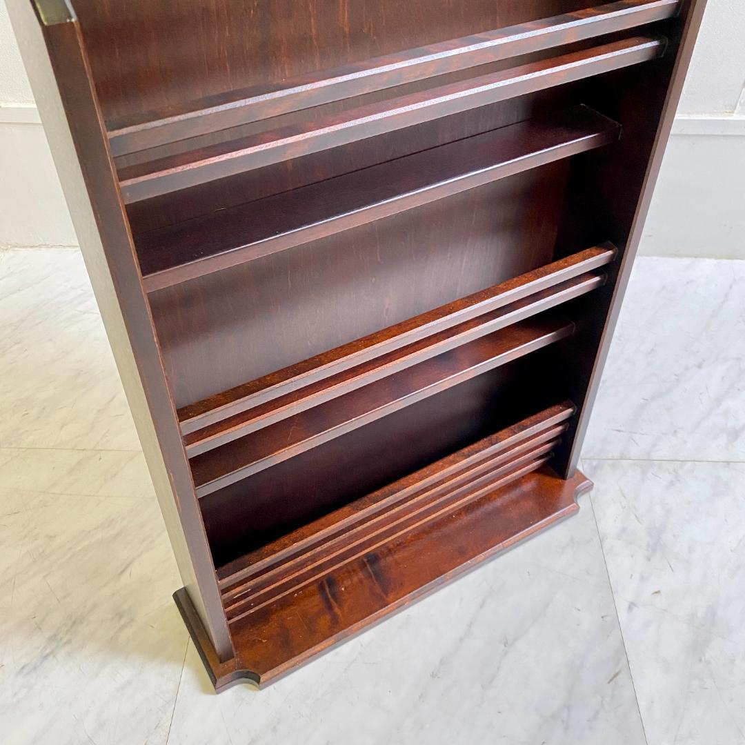 北海道民芸家具 木製ダークブラウンマガジンラック ラック 美品