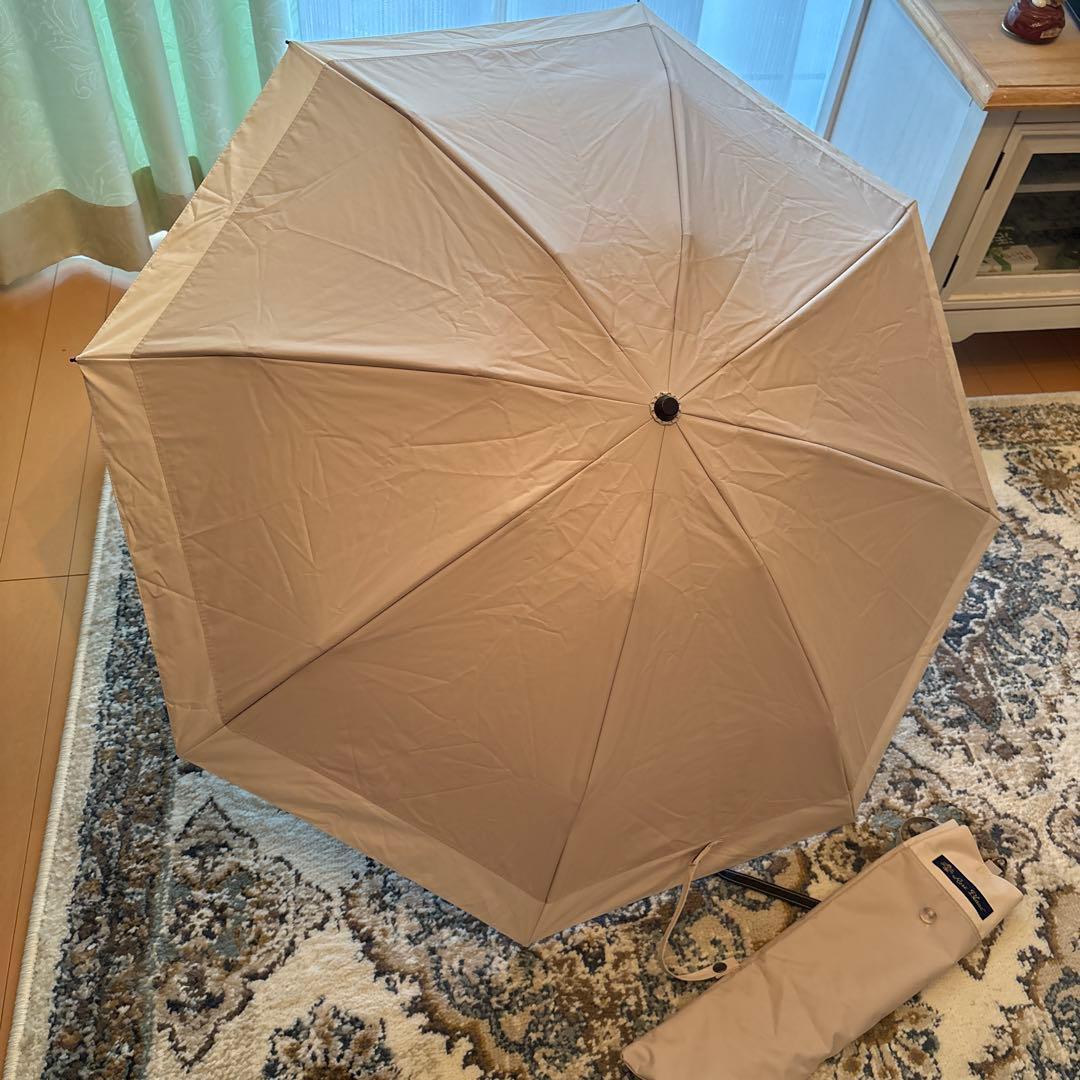 【美品】芦屋ロサブラン 日傘 3段折りたたみ シャンパンベージュ
