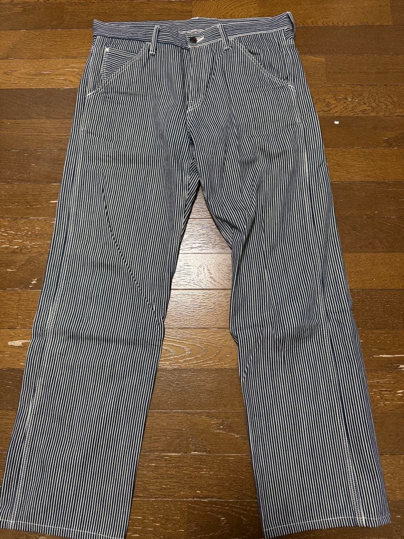 フラットヘッド ヒッコリーパンツ ワークパンツ 33インチ ブルー