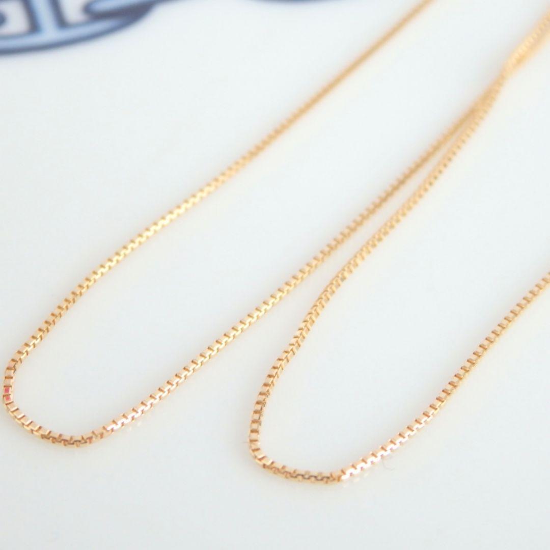 うなぎ　k18ネックレス　ベネチアンチェーン　0.7㎜幅　つけっぱなし