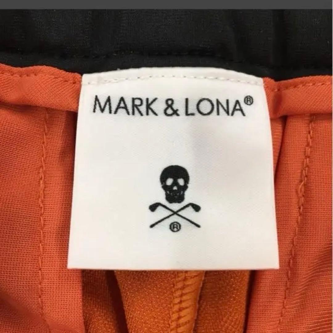 マークアンドロナ ハーフパンツ オレンジ スカル サイドロゴライン メンズ 48