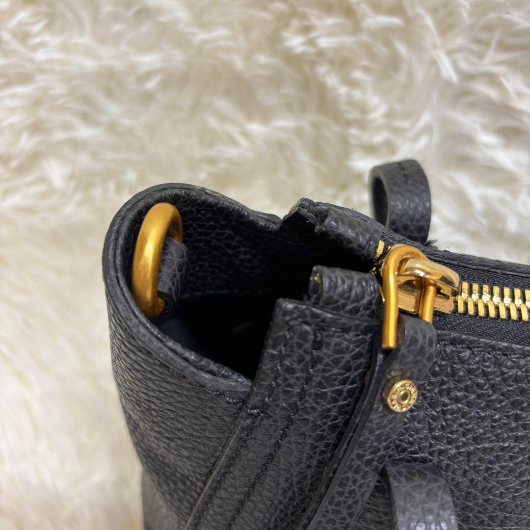 GIANNI CHIARINI レザートートバッグ 黒 2way 太ストラップ付