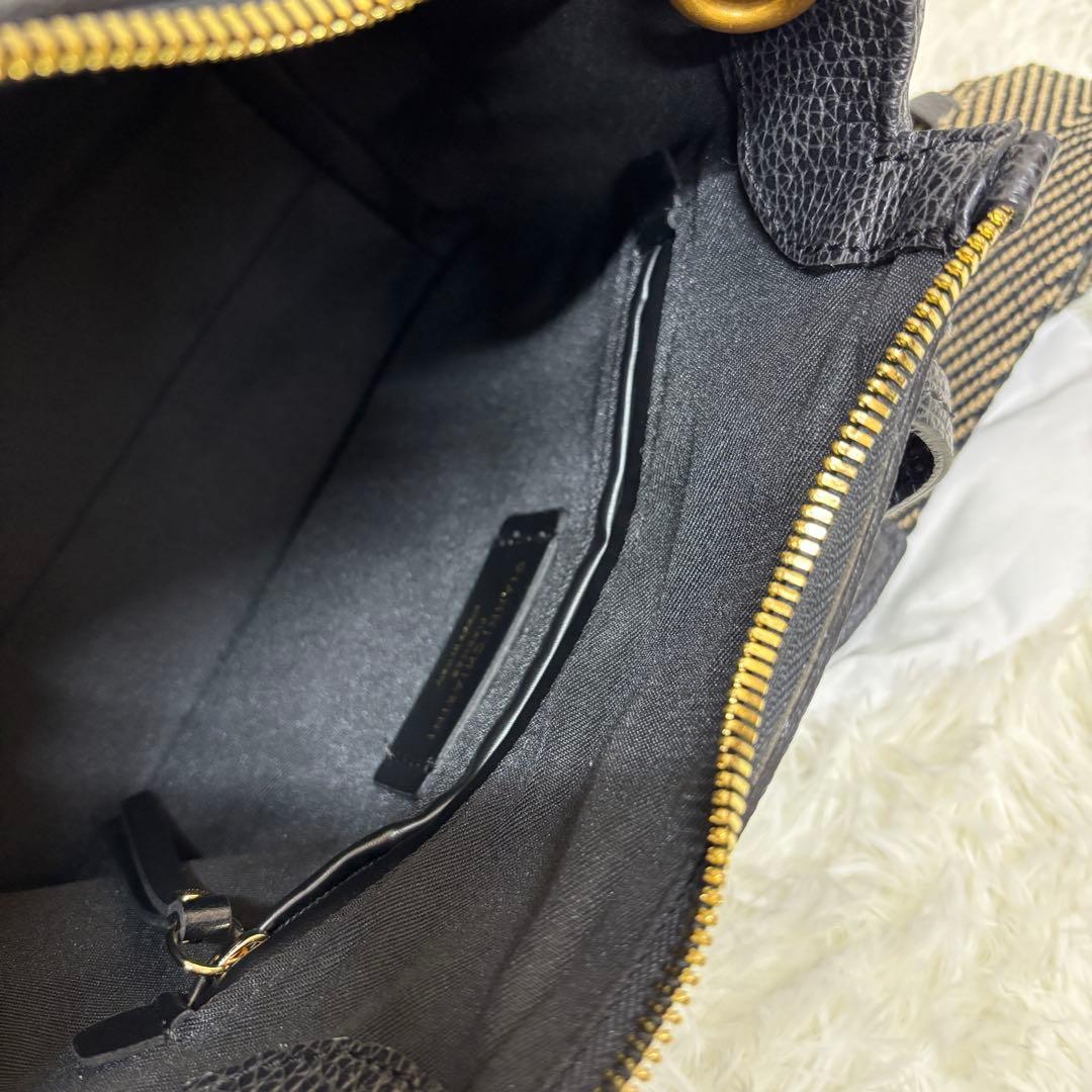 GIANNI CHIARINI レザートートバッグ 黒 2way 太ストラップ付