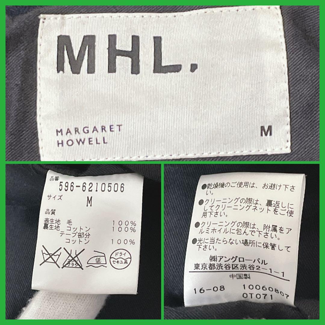 MHL. ロングダッフルコート ウール トグル M ネイビー　通勤　通学