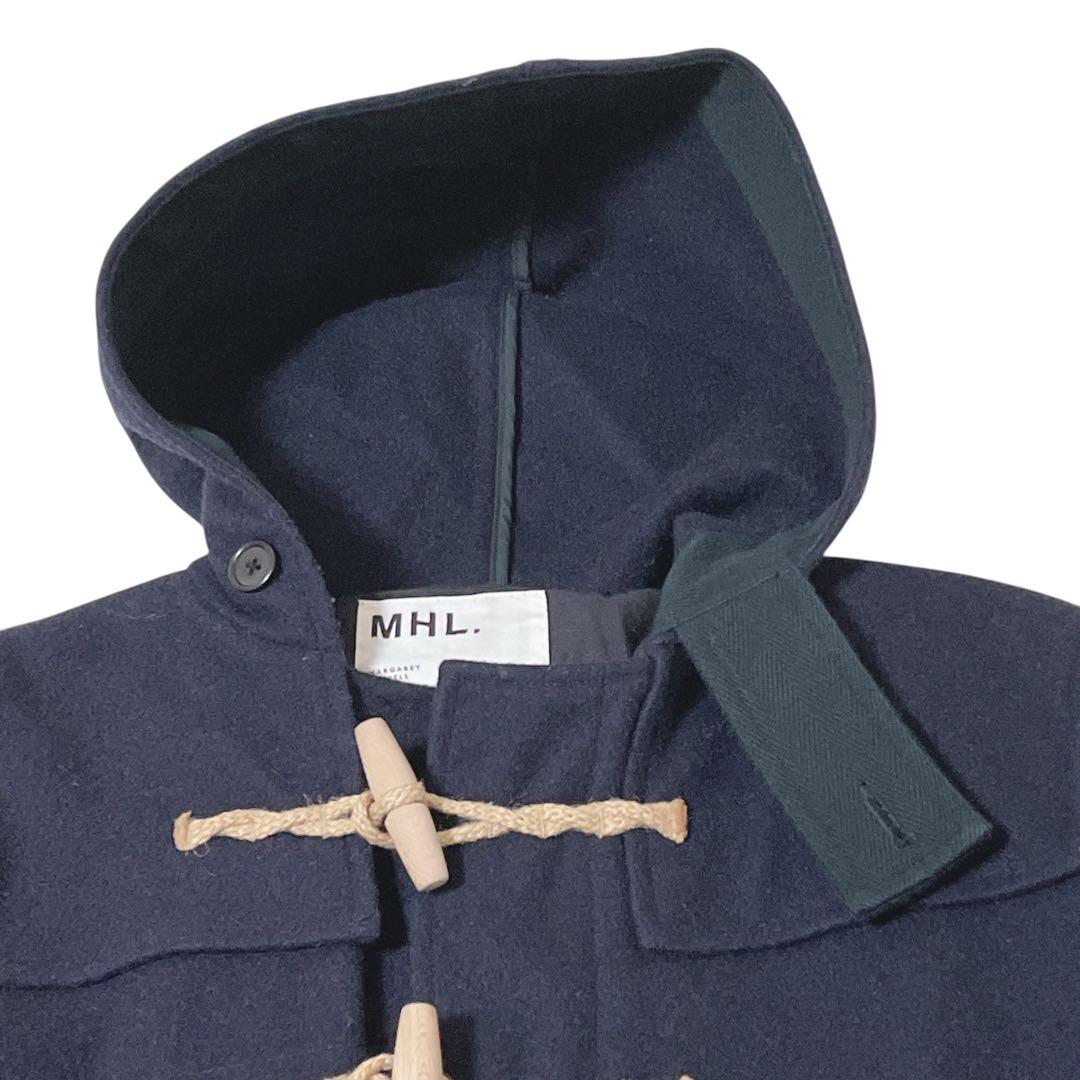 MHL. ロングダッフルコート ウール トグル M ネイビー　通勤　通学