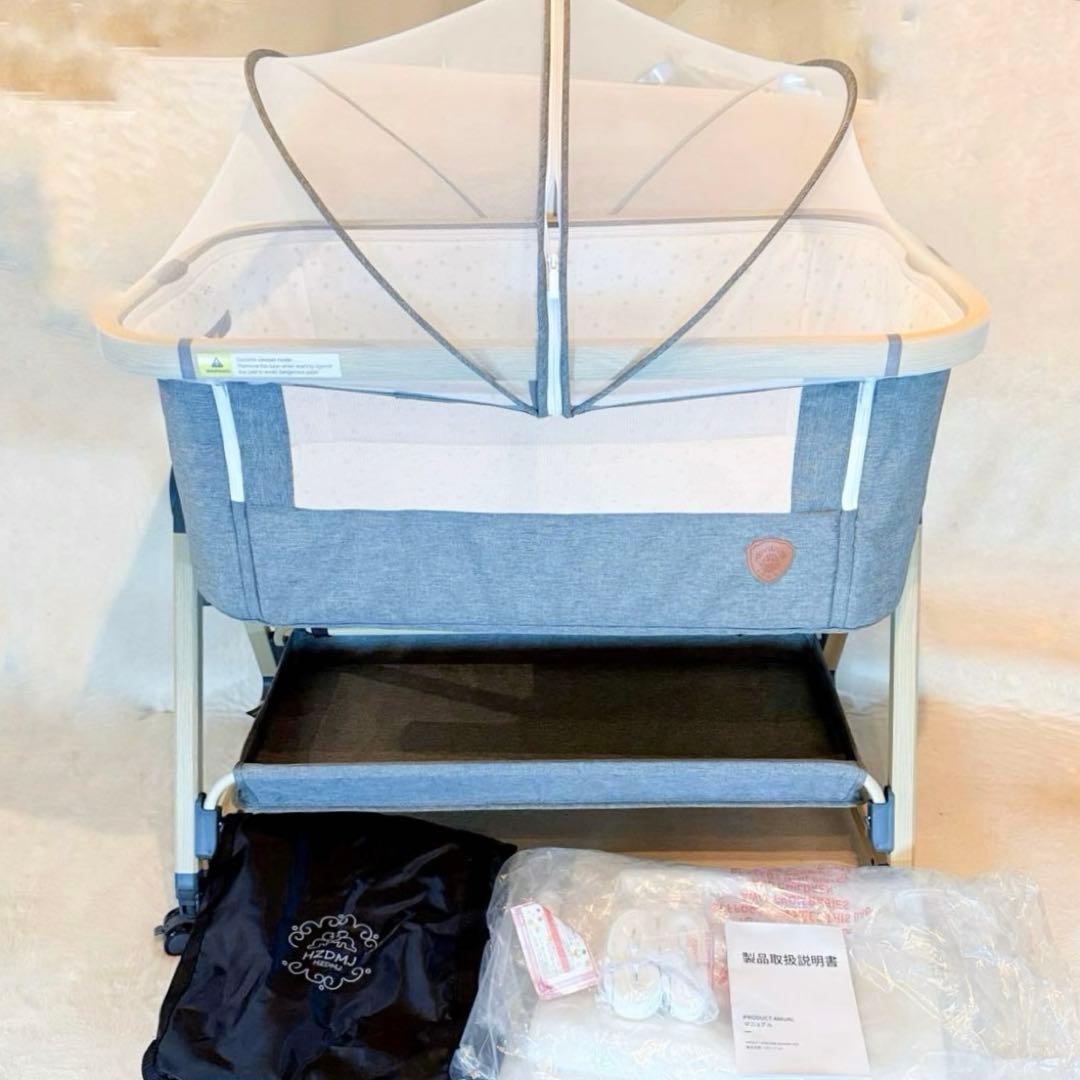 【2024年購入】HZDMJ ベビーベッド グレー