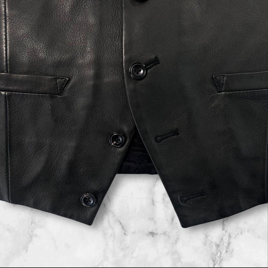 定価5.6万 極美品 Paul Smith 中綿入りレザーベスト ジレ サイズM