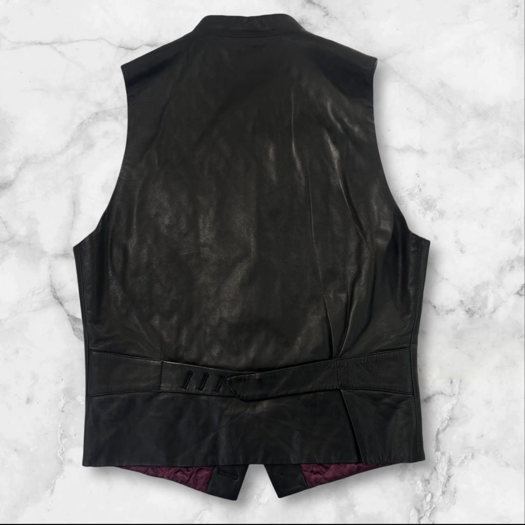 定価5.6万 極美品 Paul Smith 中綿入りレザーベスト ジレ サイズM
