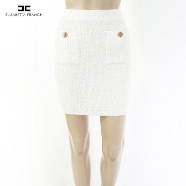 新品 エリザベッタフランキ ニットスカート 40 ESK712 Sサイズ タイト