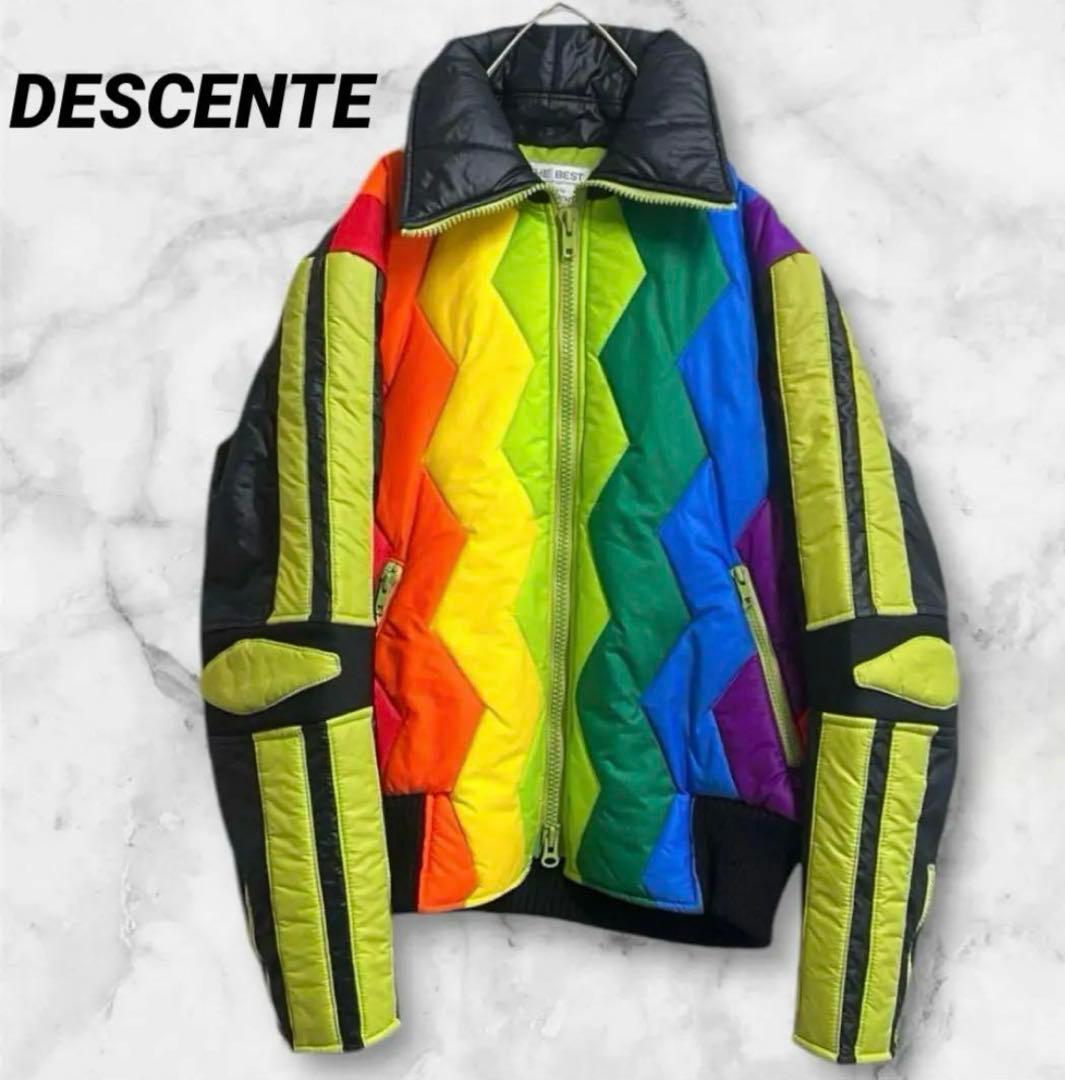 良デザイン　レトロ　中綿ジャケット　スキーウェア　DESCENTE スノボウェア