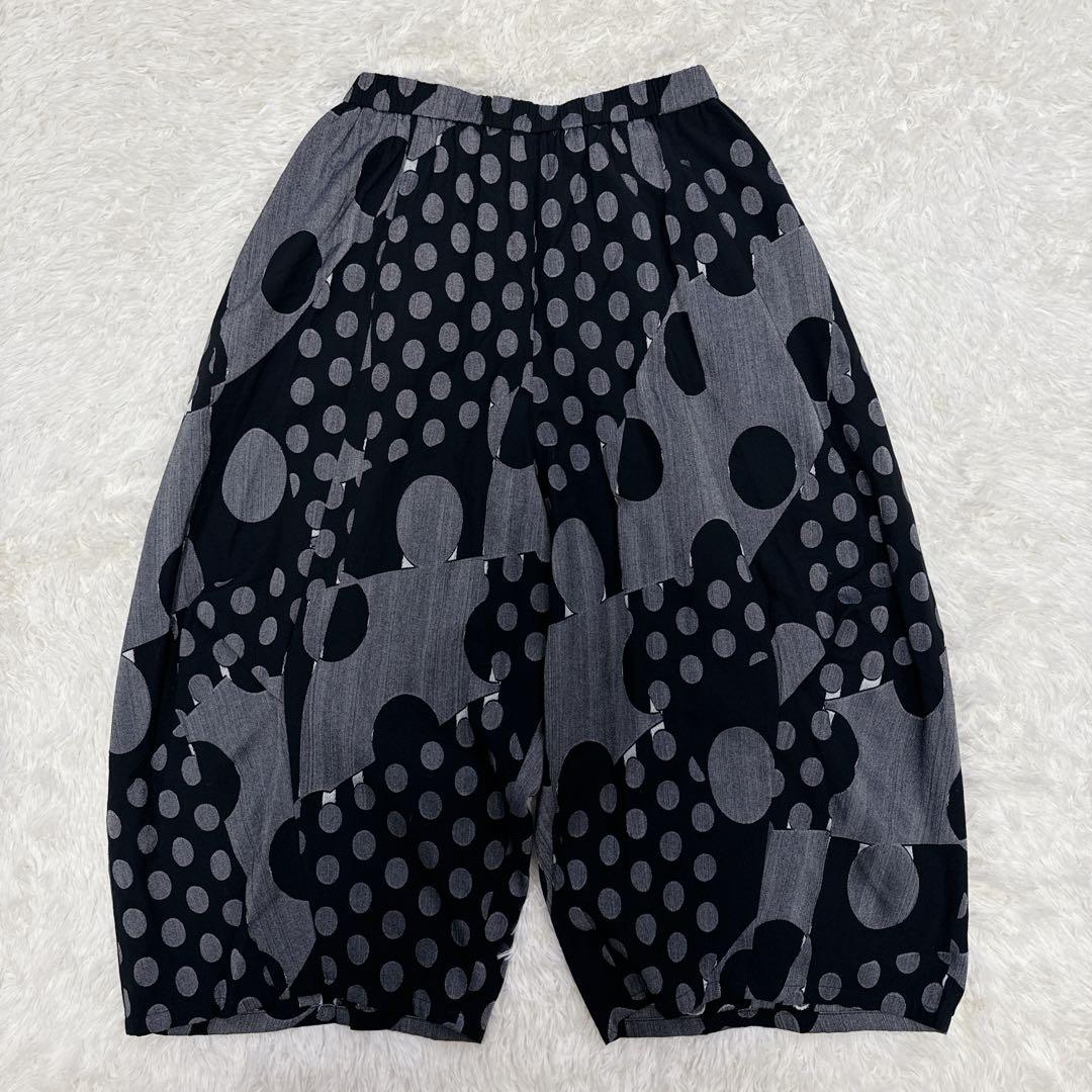 美品 慈雨 センソユニコ ドット柄 バルーンパンツ サルエル ワイドパンツ 40