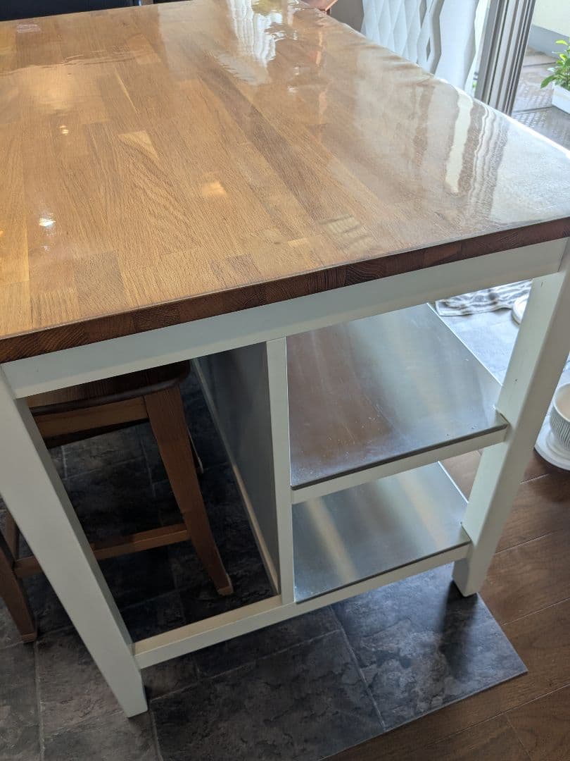 イケアIKEASTENSTORPアイランドキッチンテーブル＆椅子＋おまけ【引取