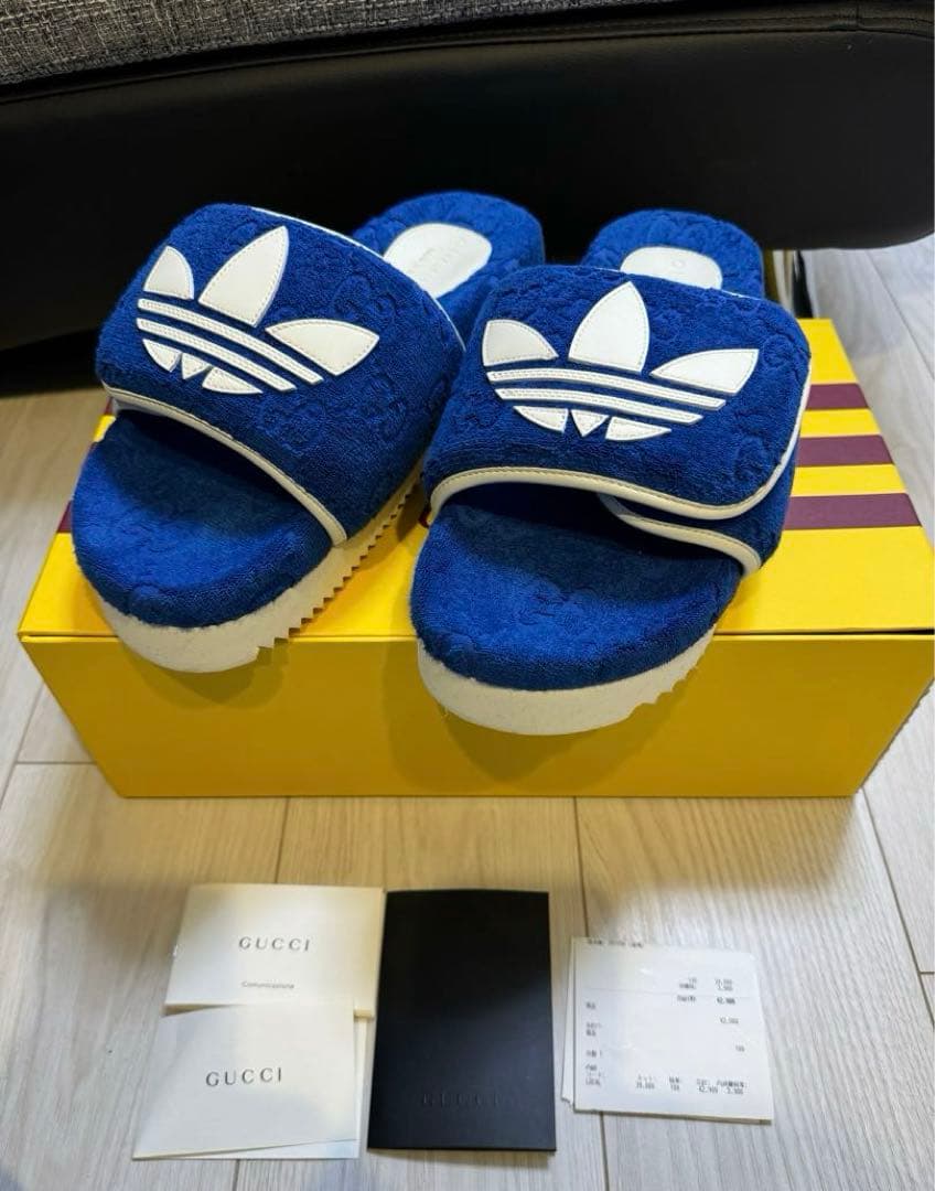 購入証明書付きGUCCI × adidas コラボ サンダル 26〜26.5cm