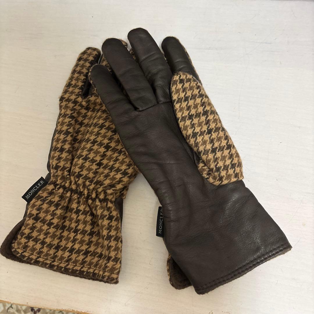 MONCLER ハウンドトゥース 手袋 Mサイズ