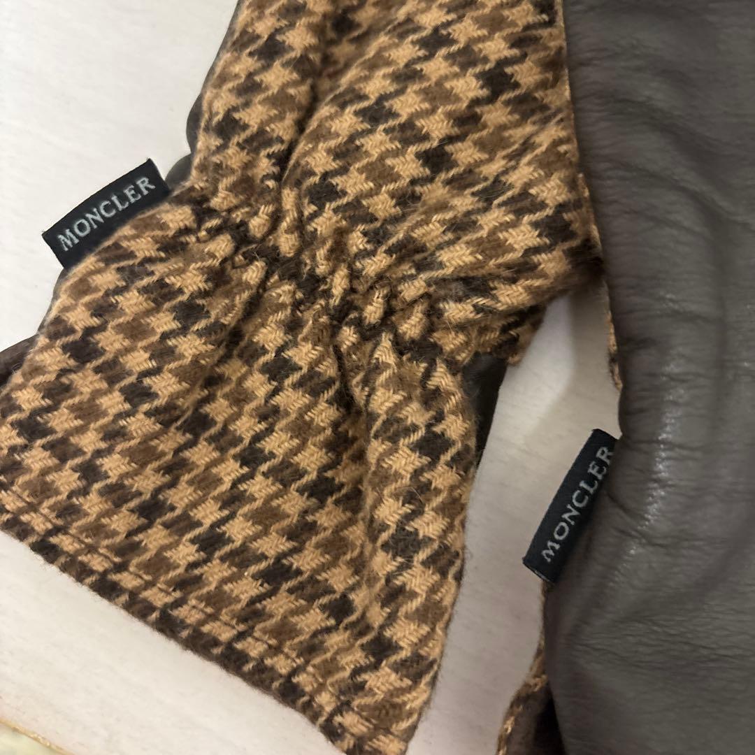 MONCLER ハウンドトゥース 手袋 Mサイズ